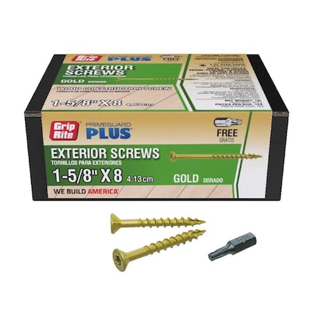 Tinkertools No. 8 wire x 1.625 in. PrimeGuard Plus Star Flat Head Deck Screws, 124PK TI3305884